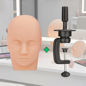 Cabeça de Manequim para Extensão Cílios Micropigmentação Maquiagem + Suporte