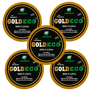 Fita Adesiva Gold Eco 5 metros x 2,0 cm 5 Unids l Não Derrete Protese Capilar Silicone Hibrida , Peruca , Aplique Hair , BHS