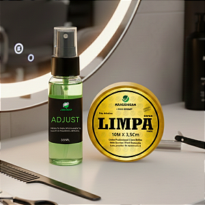 Kit Limpa Fácil - Fita Adesiva Capilar Limpa Tape 10m X 3,5cm + Removedor Adjust 30ML