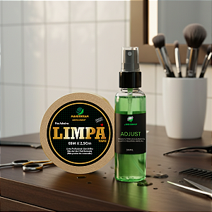 Kit Limpa Fácil - Fita Adesiva Limpa Tape 05 metros x 2,5 cm + Removedor Adjust 30ml
