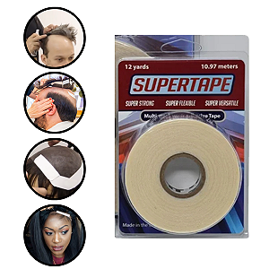 Fita Adesiva Super Tape 12 yards x 1,9 cm Para Prótese Capilar Fita Adesiva Silicone Hibrida , Peruca , Aplique Hair , BHS