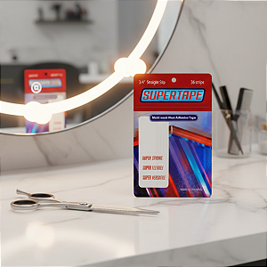 Fita Adesiva Super Tape Formato Em Tiras Kit 36 Unidades x 1,9 cm Prótese Capilar Silicone Hibrida , Peruca , Aplique Hair , BHS