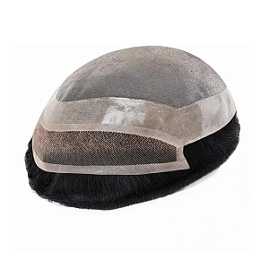 Prótese Capilar Masculina Base Transpirável Cor Preta 12,5X17,5cm 120% Densidade