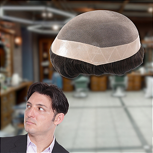 Prótese Capilar Masculina Transpirável Modelo Resistente 20x25 120% Densidade