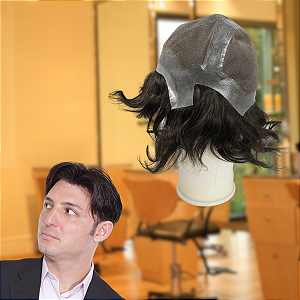 Prótese Capilar Masculina Cabeça Completa Cor Castanho Médio Fios Naturais 110% Densidade