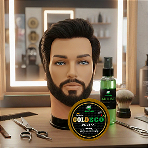 Kit Sob Medida Pro- Prótese Capilar Micropele 20x25cm Corte 1+ Goldeco 5m x 2,5 + Adjust 30ml