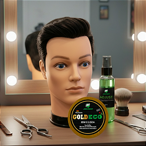 Kit Sob Medida Pro- Prótese Capilar Micropele 20x25 Corte 2 + Fita goldeco 5m x 2,5 + Adjust 30ml