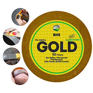 Fita Adesiva Gold Super Power 4,0cm X 50m para Protese Capilar Silicone Hibrida , Peruca , Aplique Hair , BHS