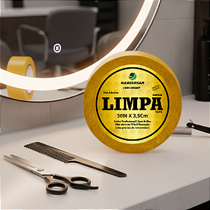 Fita Adesiva Dupla Face Limpa Tape Super Original BHS Para Prótese Capilar 50M X 3,5Cm Perucas , Silicone, Híbrida