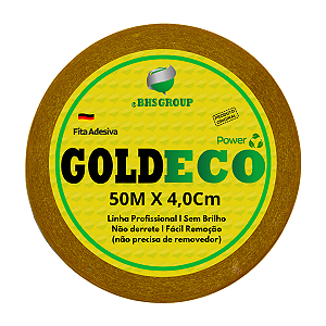 Fita Adesiva Dupla Face Gold Eco Super Power 50m x 4,0cm P/ Próteses E Perucas