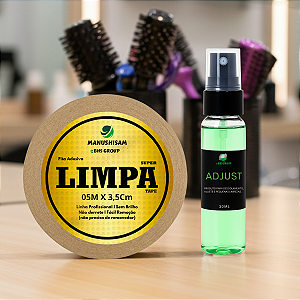 Kit Limpa Fácil - Fita Adesiva Limpa Tape 5m x 3,5cm + Removedor Adjust 30ml