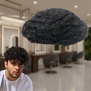 Prótese Capilar Afro Com Base Em Micropele Castanho Escuro 20X25Cm 12mm