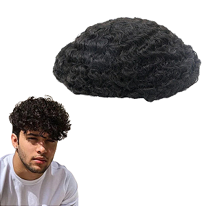 Prótese Capilar Afro Com Base Em Micropele Castanho Escuro 20X25Cm