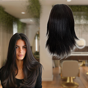 Lace Completa 150% De Densidade Com 40cm De Comprimento Base Híbrida (TELA/ SILICONE )