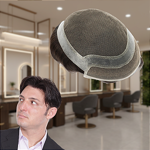 Prótese Capilar Base Híbrida Modelo Hollywood 20X25cm Cor Loiro Acinzentado