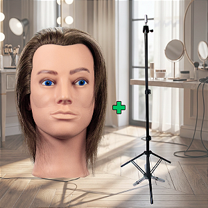 Kit Treino - Manequim Masculino Sem Barba Treino Ou Exposição + Tripé Sem Bandeja
