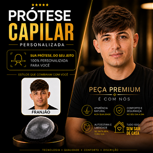 Prótese Capilar Pronta Micropele Corte Franjão Castanhos Médios e Claros + Kit de Manutenção Grátis