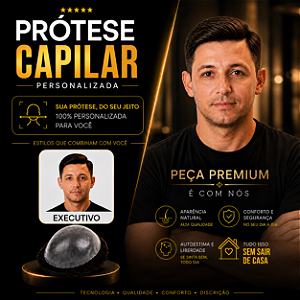 Prótese Capilar Pronta Micropele Corte Executivo Castanhos Médios e Claros + Kit de Manutenção Grátis