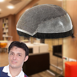 Prótese Capilar Q6 Efeito HD Base Tela E Silicone Cabelo Humano