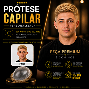 Prótese Capilar Pronta Micropele Corte Fade Loiros + Kit de Manutenção Grátis