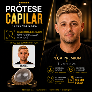 Prótese Capilar Pronta Micropele Corte Social Loiros + Kit de Manutenção Grátis