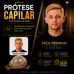 Prótese Capilar Pronta Micropele Corte Executivo Loiros + Kit de Manutenção Grátis