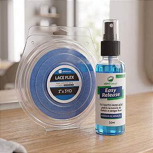Kit Performance Total - Fita Adesiva Azul Lace Flex 3m x 2,5cm + Removedor Easy Release 30ml