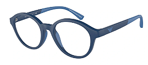 Óculos de Grau Emporio Armani Infantil Azul Fosco Redondo