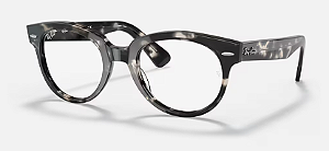 Óculos de Grau Ray-Ban Feminino Polido Havana Cinza Redondo