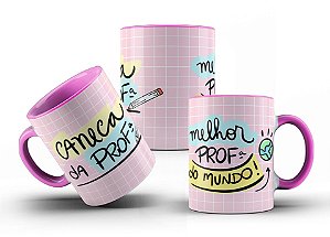 Caneca Da Profª- Melhor Professora Do mundo Rosa