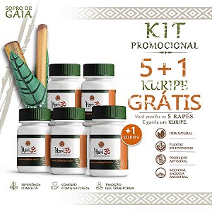 Kit Promocional 5 Rapés HariOM + Kuripe Folhas grátis