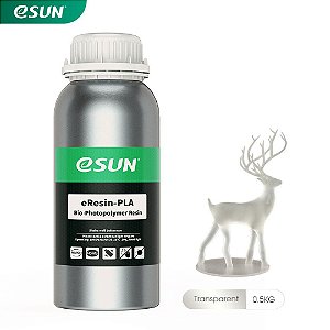 RESINA IMPRESSÃO 3D ESUN PLA TRANSPARENTE 500GR