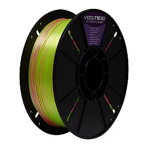 Filamento 3D Voolt Pla Duo Silk Rosa Chiclete-Verde Neon 1Kg