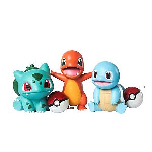 Combo Pokémon Bubasauro Charmander Squirtle kit 3 unidades