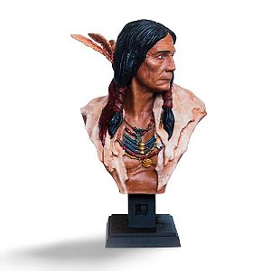Escultura busto índio nativo americano Cherokee Cacique