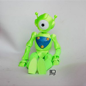 Robô alienígena articulado Olhos móveis brinquedo robô boneco