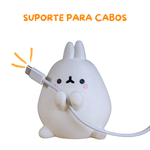 Organizador para cabos e fios coelhinho divertido suporte cabos bichinho coelho da páscoa plástico
