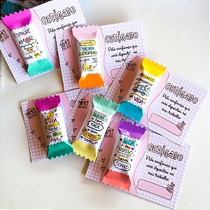 100 un de cartão com bala + Design