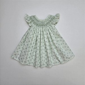 VESTIDO CASINHA DE ABELHA VERDE CLARO COM BOLAS