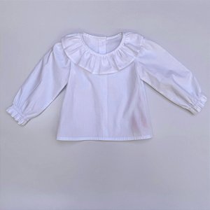 CAMISETE INFANTIL BRANCA GL FRANZIDA ML FOFA