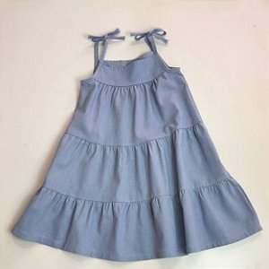 VESTIDOS MARIA LINHO - AZUL BEBÊ - ALCINHA E SAIA 3 MARIAS