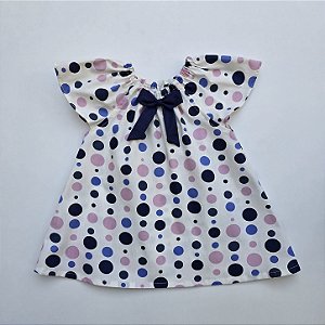 VESTIDO CAROL BRANCO COM BOLAS COLORIDAS