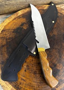 FACÃO RAMBO AÇO CARBONO - CABO EM MADEIRA NOBRE