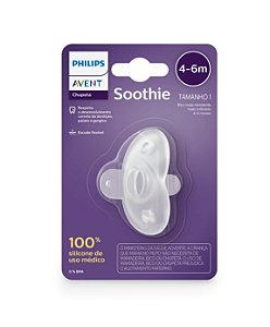 Chupeta Soothies 4-6m Transparente Neutra Individual Avent