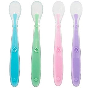 Kit Colher Infantil Anatômica Em Silicone Alimentação Buba