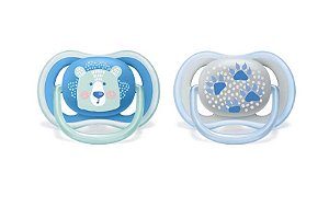 Kit Chupetas Ultra Air 6-18M Meninos Philips Avent Pata Urso