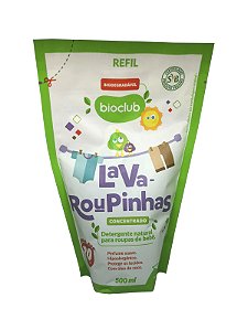 Lava Roupinhas Bebê Bioclub Detergente Natural Refil 500ml