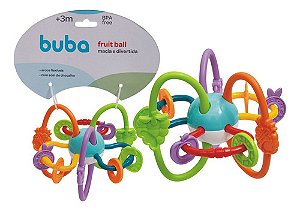 Mordedor Chocalho Macio E Flexível Para Bebê Fruit Ball Buba