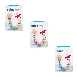 Prendedor de Chupeta Bambu Silicone Infantil Bebê Clip 0%Bpa