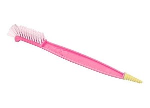 Escova Para Limpar Mamadeira Com Limpa Bico Rosa Kababy
